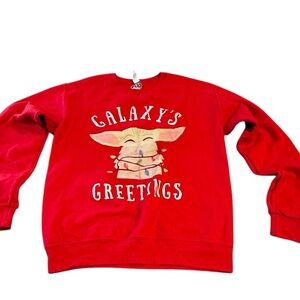Star Wars Christmas Holiday Top Merry Force Be with You Long Sleeve‎ Red Size S